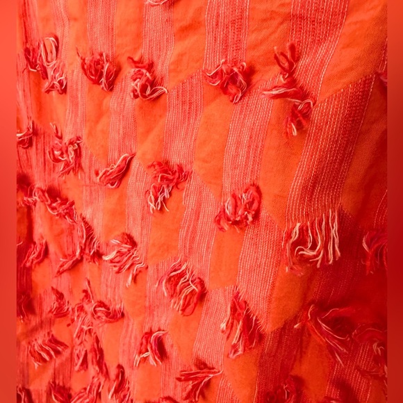 Anthropologie Textured Shift Dress Boho Open Back Cover Up Beach Embroidered - Picture 6 of 9